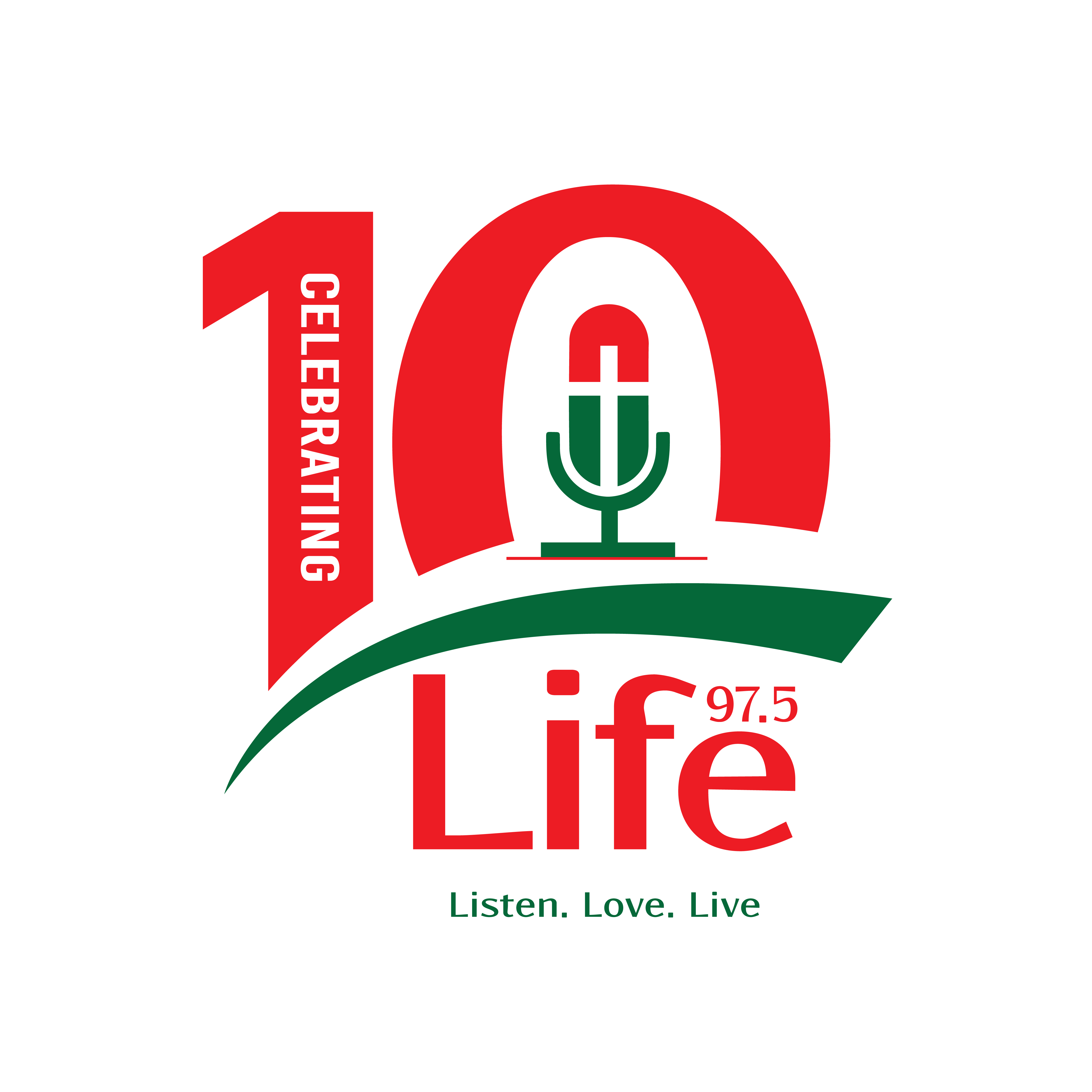Life 97.5 FM 10th Anniversary Logo